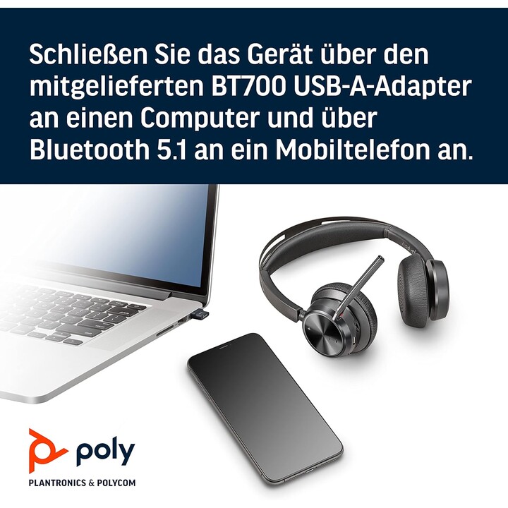 Headset Poly Voyager Focus 2 USB-A