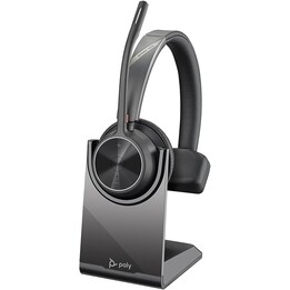 POLY Voyager 4310 UC Fone de ouvido mono + BT700 Adaptador USB-A + Suporte de carregamento