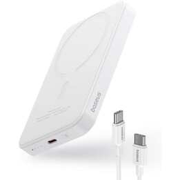 Baseus Power Bank Mini 5000mAh MagSafe Compatible White - Fast Charge 20W and Type C Cable Included