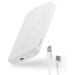 Baseus Power Bank Mini 5000mAh MagSafe Compatible White - Fast Charge 20W and Type C Cable Included