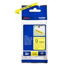 Brother TZe-S621 fita laminada preta sobre amarelo 9 mm