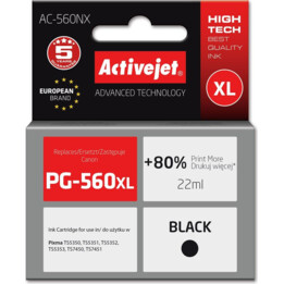 Activejet AC-560NX Encre pour imprimante Brother, Remplacement Canon PG-560XL Suprême 22 ml noir