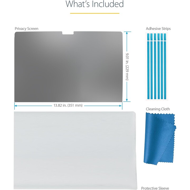 STARTECH.com 14LT-PRIVACY-SCREEN Filtre de confidentialité pour ordinateur portable 14in 16:9 Noir