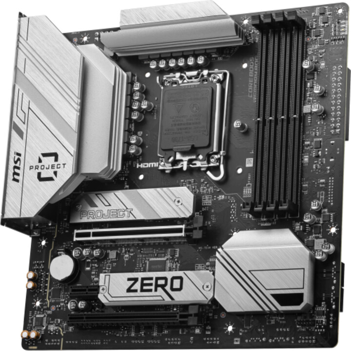Placa Msi B760m Project Zero,btf,intel,1700,b760,4ddr5,256gb,hdmi+dp,4sata3/6g+2m.2,9usb3.2,2.5gb+wifi6e+bt5.3,matx