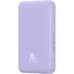 Baseus Power Bank Mini 5000mAh Roxo compatível com MagSafe - Carregamento rápido de 20W e cabo C incluído