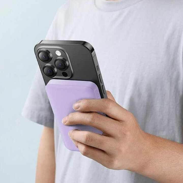 Baseus Power Bank Mini 5000mAh MagSafe Compatible Purple - Fast Charge 20W and Type C Cable Included