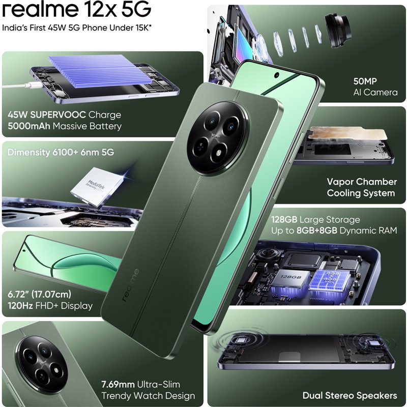 Realme 12X 5G 6GB/128GB Glowing Black