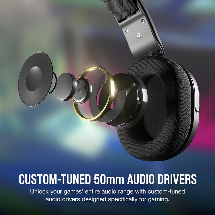 Fones de ouvido multiplataforma Corsair HS35 V2 Surround pretos Ca-9011386-eu