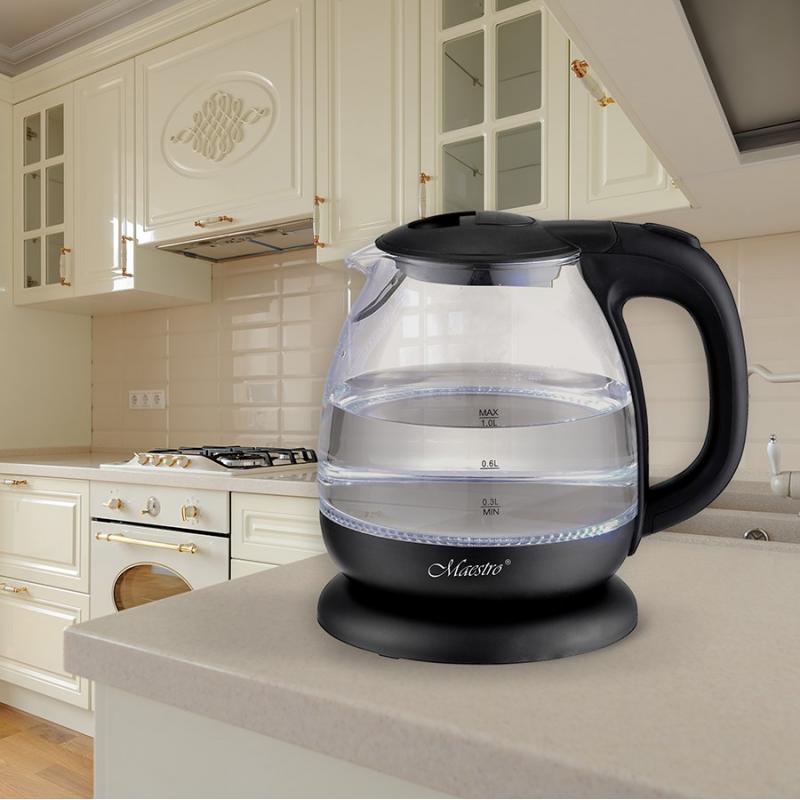 Feel-Maestro MR-055-BLACK tetera eléctrica 1 L Negro 1100 W
