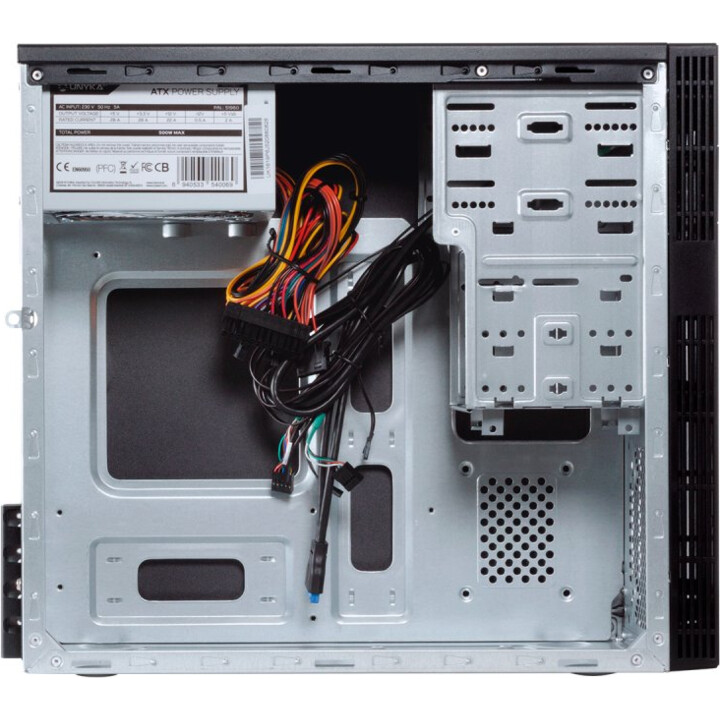 Case mid-tower/micro-ATX Unyka grigio Rain evo con sorgente USB 3.0 nera