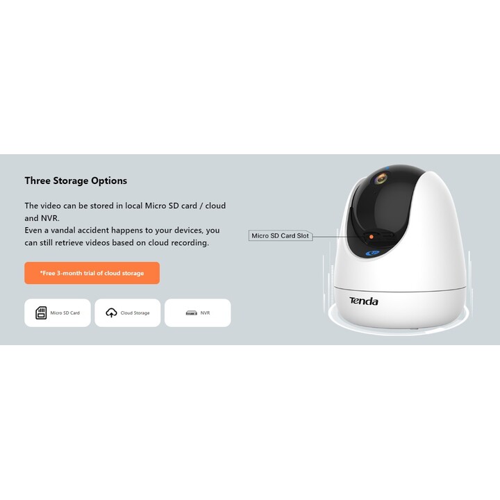 Caméra panoramique/inclinaison Tenda 3MP Wi-Fi 6