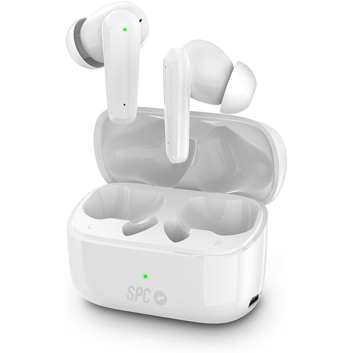 Fones de ouvido Bluetooth SPC Ether 2 Pro com estojo de carregamento / autonomia de 6,5h / branco