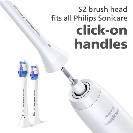 Philips Sonicare S2 Sensitive HX6054/10 Pack of 4 white Sonicare brush heads