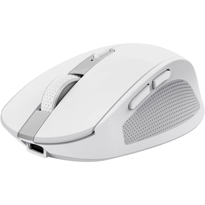 Mouse Bluetooth sem fio compacto Trust Ozaa/bateria recarregável/até 3200 DPI/branco