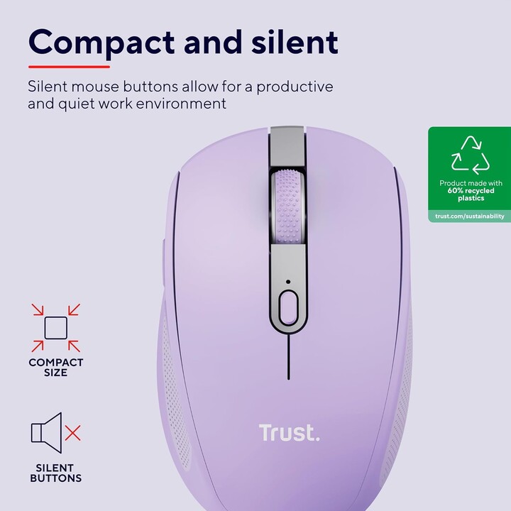 Trust Ozaa Compact mouse wireless Bluetooth viola