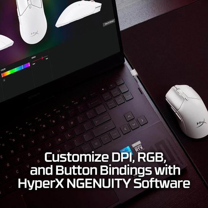HP Hyperx Pulsefire Haste 2 Mini: mouse da gioco wireless (bianco)