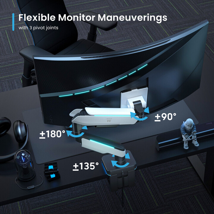Ewent Ew1509 Monitorständer 124,5 cm (49 Zoll) schwarz, weißer Schreibtisch