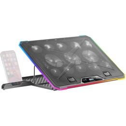 Soporte Refrigerante Mars Gaming MNBC23 para Portátiles hasta 17'/ Iluminación LED