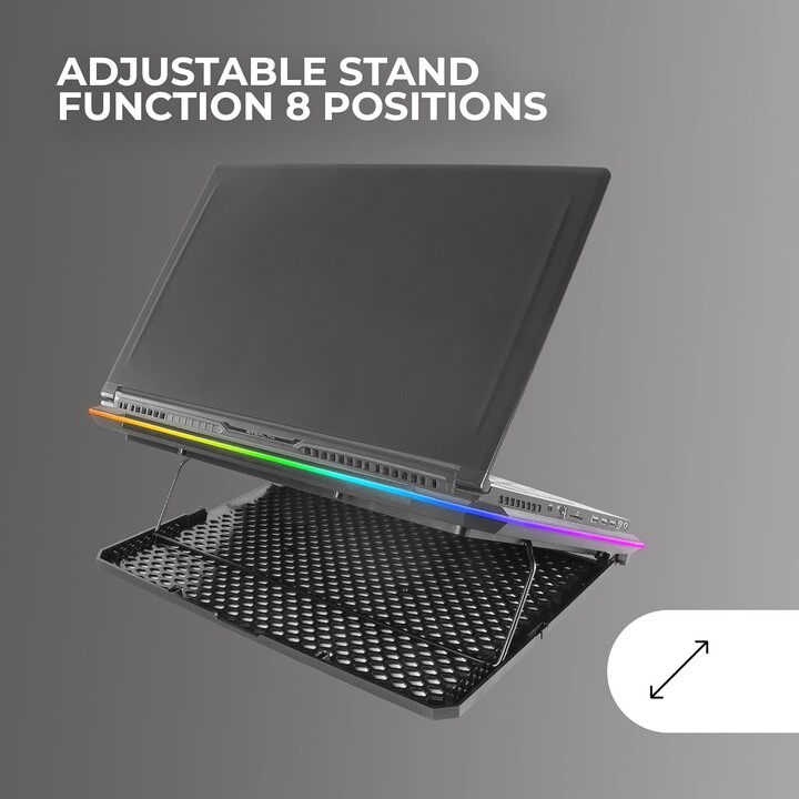Soporte Refrigerante Mars Gaming MNBC23 para Portátiles hasta 17'/ Iluminación LED