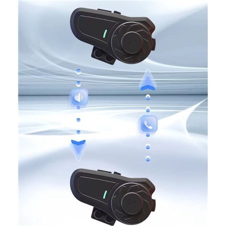 Hysnox X2 (Pack de 2) Bluetooth 5.0 Negro - Intercomunicador para Moto
