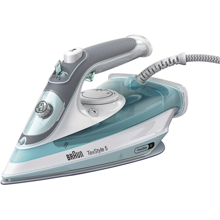 Braun TexStyle 3 SI 5017 GR Plancha a vapor Suela de cerámica 2700 W Gris, Turquesa, Blanco