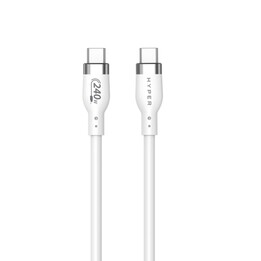 Hyper® Silikon USB-C zu USB-C Ladekabel 1m (240W, Weiß)