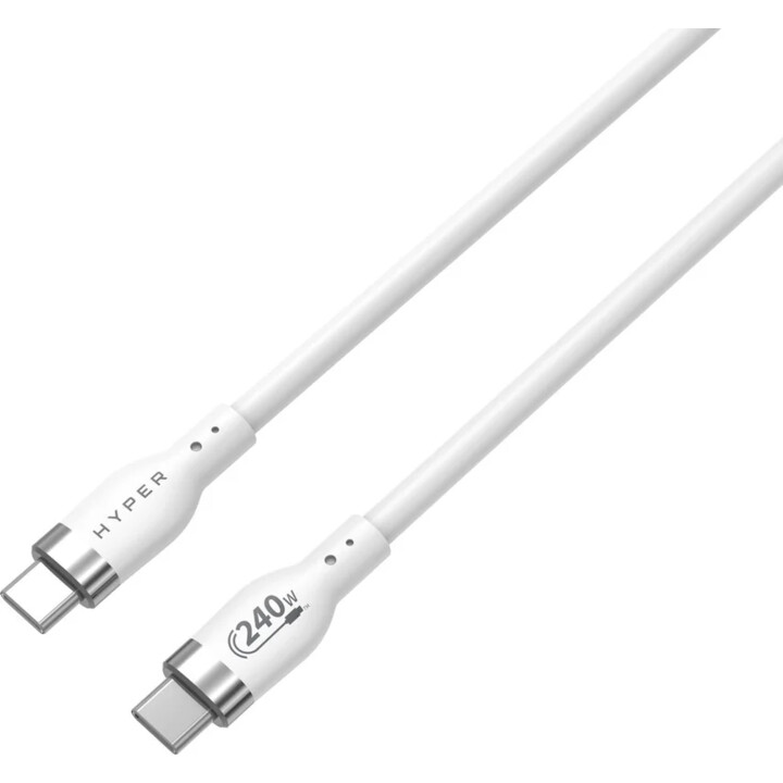 HyperJuice 240W Silicone USB-C to USB-C Cable (6ft/2m) - White