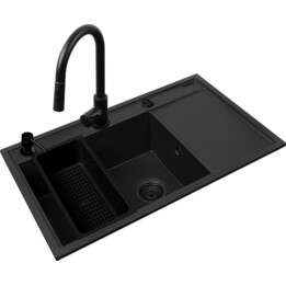 Set di lavandino Pyramis Camea (79x50) 1B 1D L + Idea Faucet Black Edition 070168402 Volcano Black