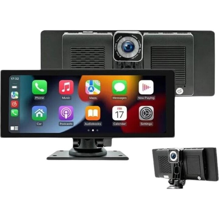 Radio Multimedia Universal para coche con Cámara, reproductor de vídeo de 10 pulgadas, Carplay y Android Auto inalámbrico, panta