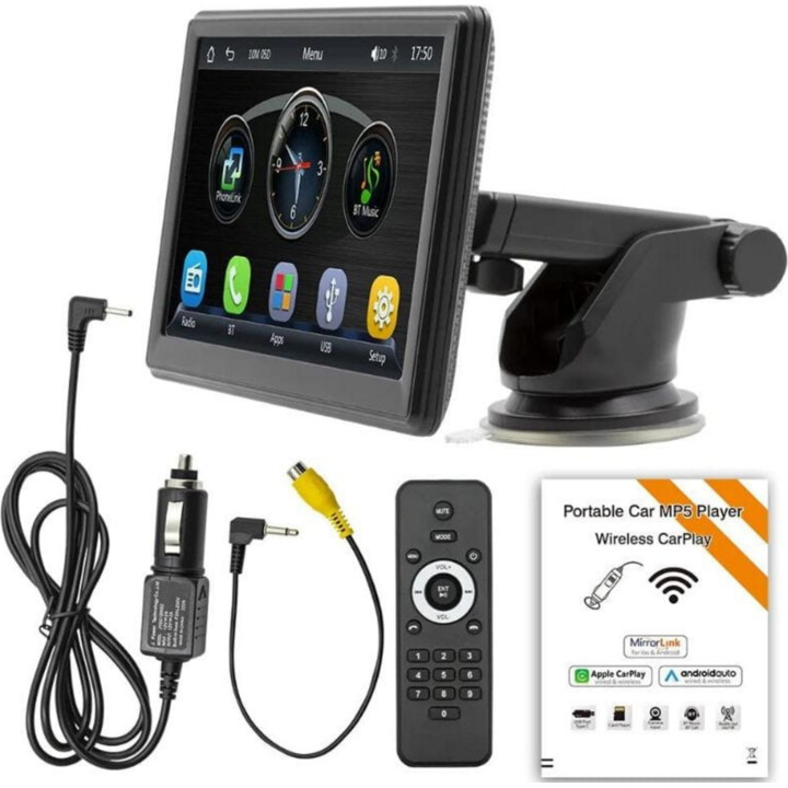 Universelles Multimedia-Radio fürs Auto, 7-Zoll-Videowiedergabe, kabelloses Carplay und Android Auto, Touchscreen