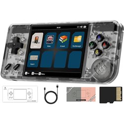 Consola Retro Portátil Anbernic RG28XX 64GB Negro Transparente