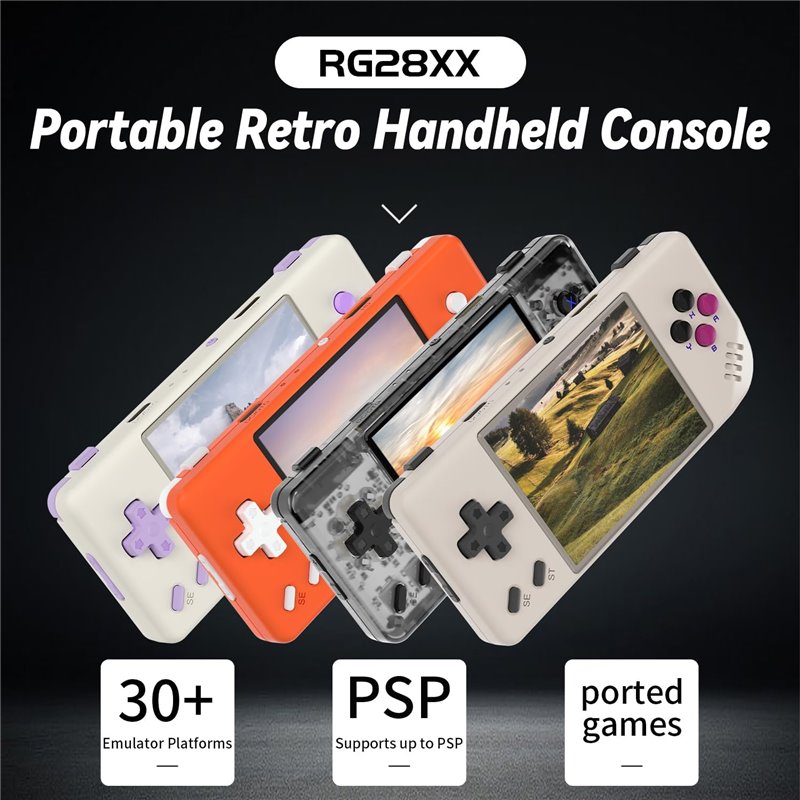 Consola portátil retro Anbernic RG28XX 64GB Preto Transparente