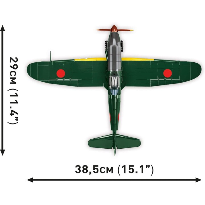 COBI 5740 Coleção Histórica Segunda Guerra Mundial Kawasaki KI-61-I Hein Fighter Aircraft (Tony) 324 Almofadas