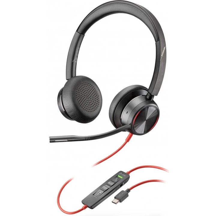 POLY Blackwire 8225 Auricolare stereo USB-C +Adattatore USB-C/A