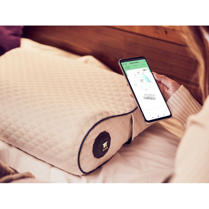 Tesla TSL-HC-HL60, Cojín Eléctrico Inteligente Smart Heating Pillow con Control de Calor y Tejido Suave, Blanco