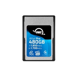 Cartões Atlas Pro CFexpress Tipo A de 480 GB - VPG 200, adaptador CFX A para B incluído