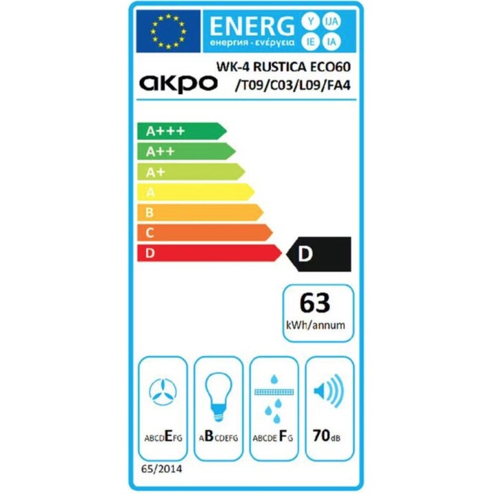 Akpo WK-4 Rustica 60 Exaustor de parede bege, madeira
