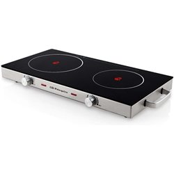 Placa Vitrocerámica Orbegozo PCE6000/ 2 Zonas 1800W Plata