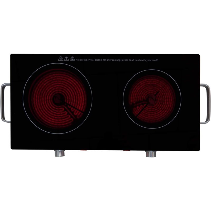 Placa Vitrocerámica Orbegozo PCE6000/ 2 Zonas 1800W Plata