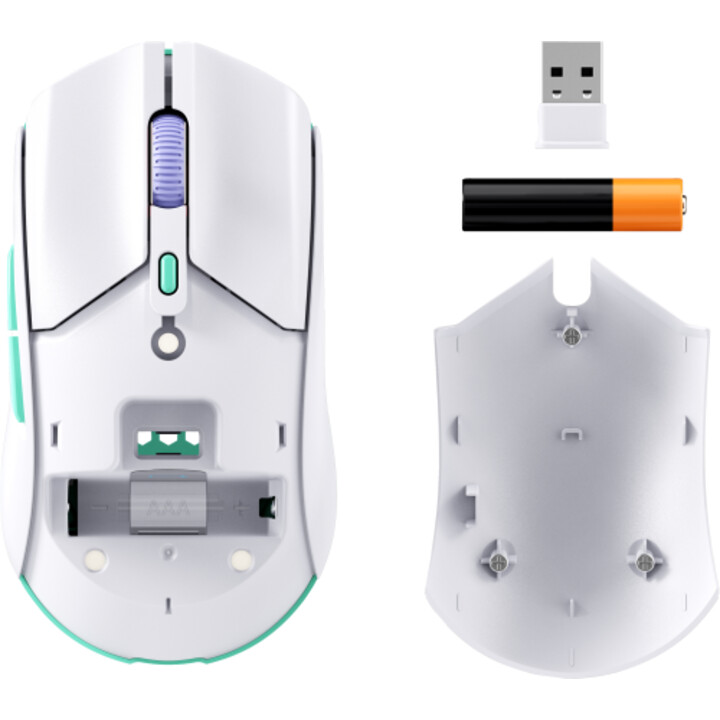 HP HyperX Pulsefire Haste 2 Core Wireless: Rato para jogos (branco/verde/roxo)