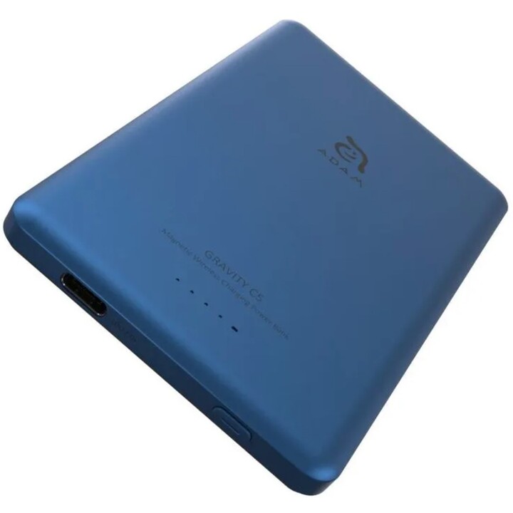 Adam magnetic external battery 5,000mah ultra thin blue