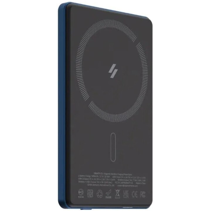 Batterie externe magnétique Adam 5 000 mah ultra fine bleue