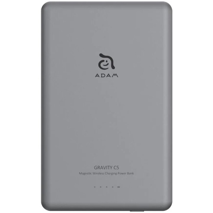 Batteria esterna Adam magnetica da 5.000 mah ultra sottile di colore grigio