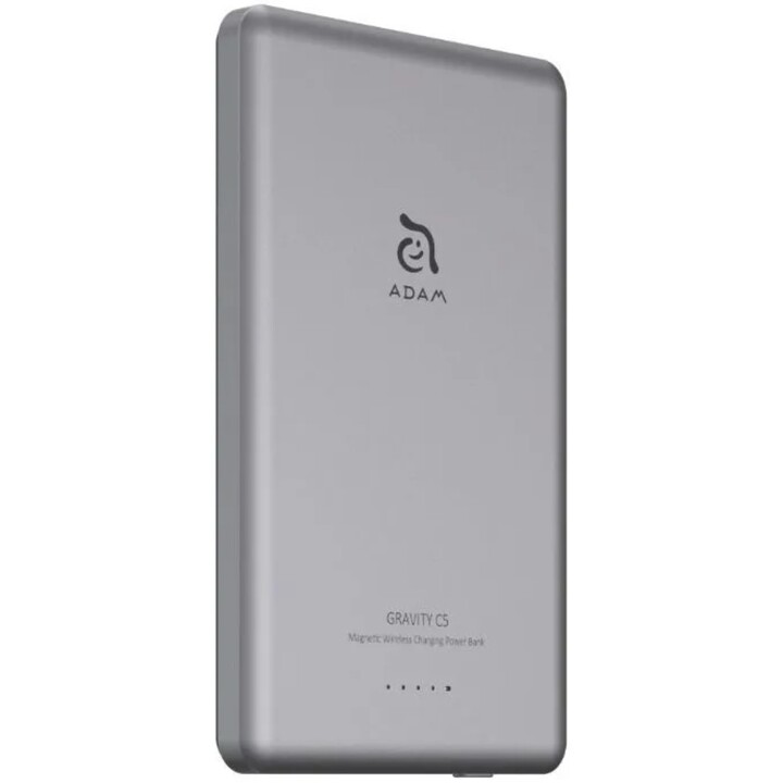 Batteria esterna Adam magnetica da 5.000 mah ultra sottile di colore grigio