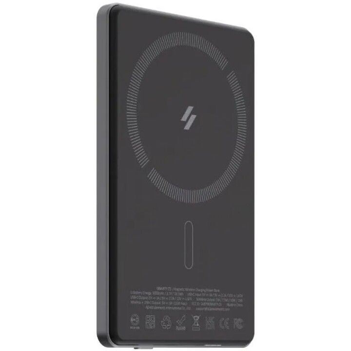 Batteria esterna Adam magnetica da 5.000 mah ultra sottile di colore grigio