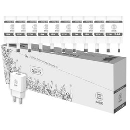 Pack 10 Wandladegeräte Tech One Tech Basik TEC2954/ 1xUSB/ 12W