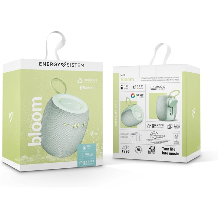 Energy Bloom Bluetooth Speaker 10W IPX6 Mint