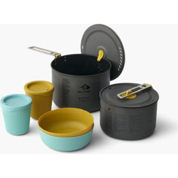 Sea to Summit Frontier UL, set de cuisine ultraléger pour 2 personnes avec marmites et fourchettes pour le camping et le sac à d