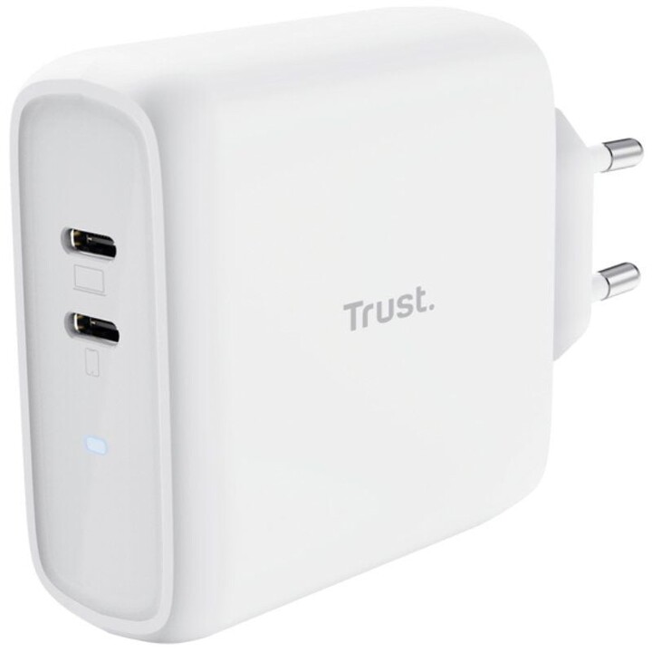 Trust Maxo 2xUSB Chargeur mural USB-C double 65W Blanc