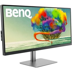 BenQ PD3420Q Monitor de designer AQCOLOR Technology, 34 inch, 21:9 Ultrawide, WQHD 1440P, P3 Wide Color, USB-C 65W